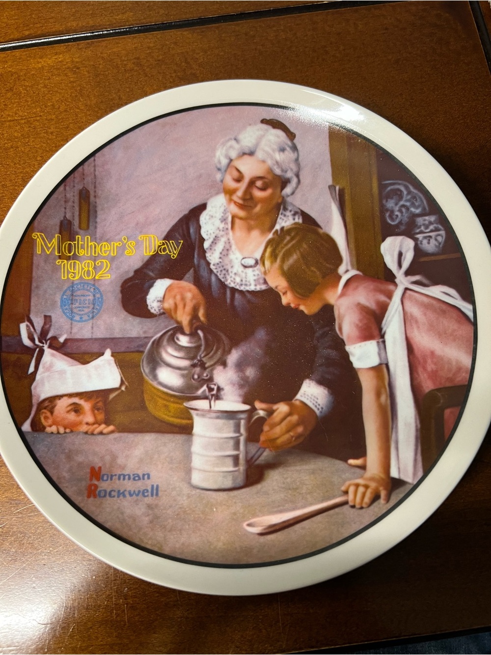 Norman Rockwell Mother's Day 1982 Collector Plate The Cooking Lesson